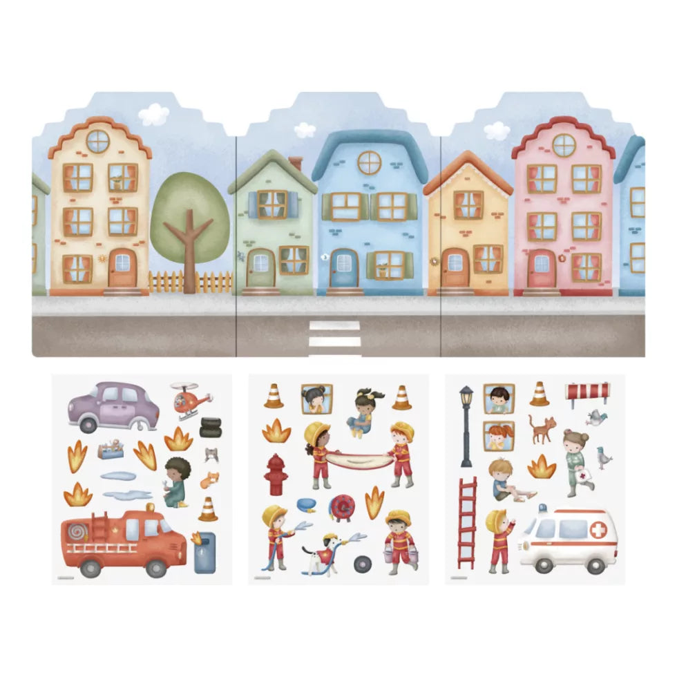 Little Dutch Újrafelhasználható matricás füzet - Jim és barátai