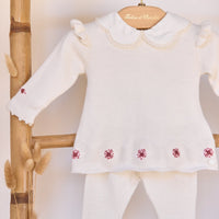 Tartine et Chocolat Hosszú ujjú együttes - Nacre/Ecru broderies