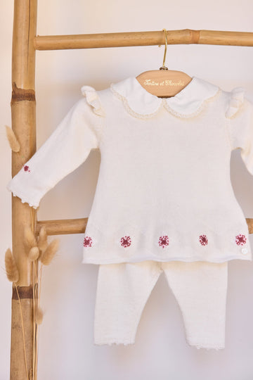 Tartine et Chocolat Hosszú ujjú együttes - Nacre/Ecru broderies