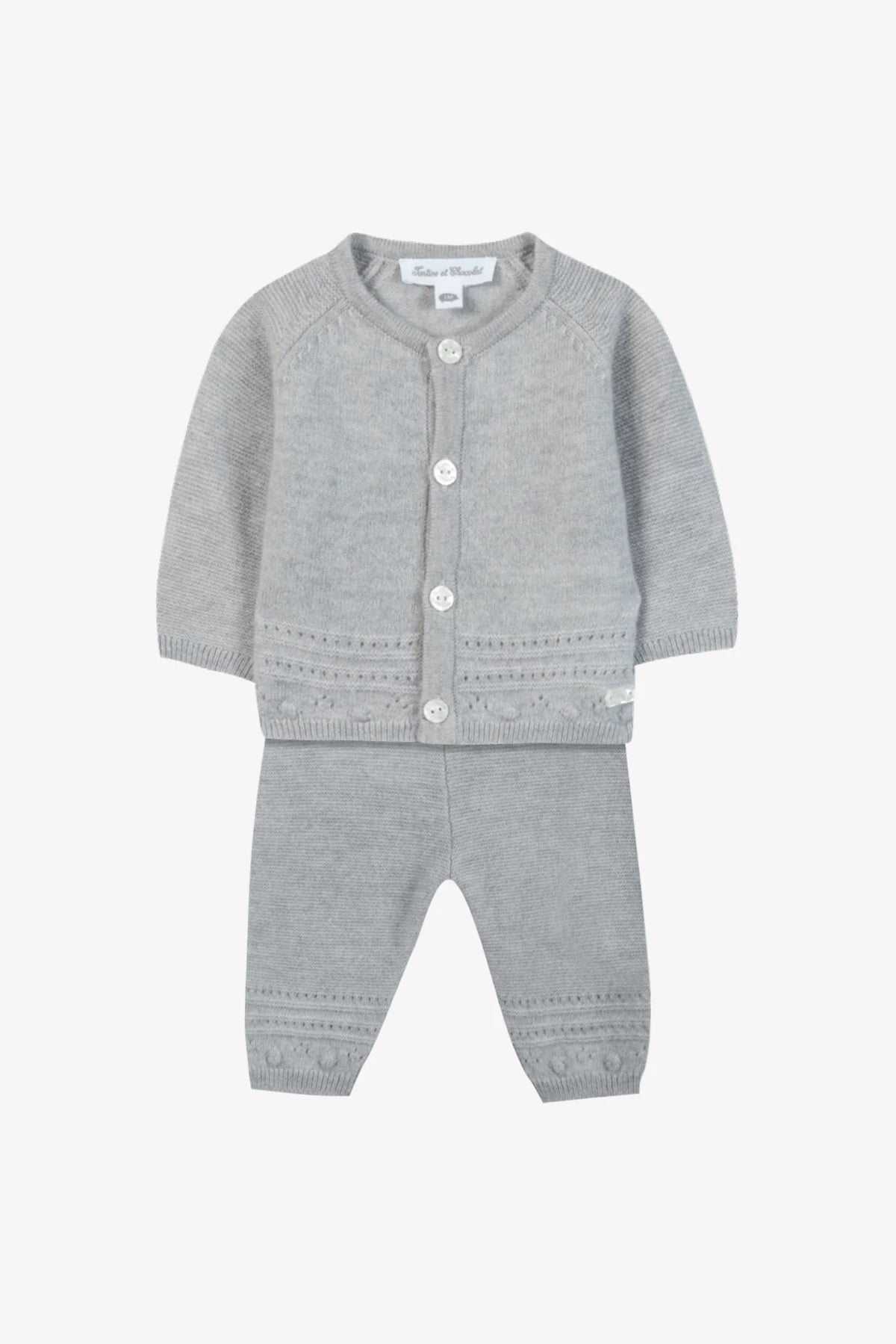 Tartine et Chocolat Gyapjú ruha szett - Grey chiné wool