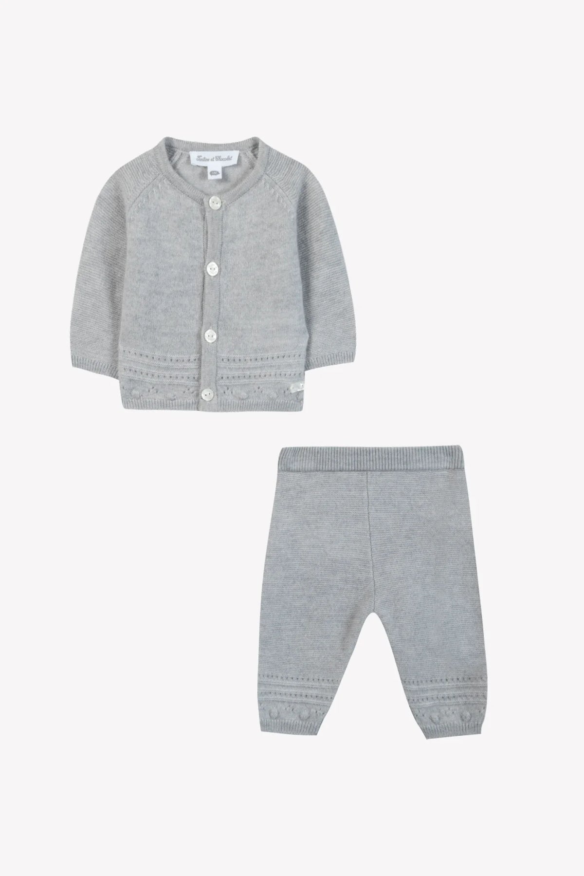 Tartine et Chocolat Gyapjú ruha szett - Grey chiné wool