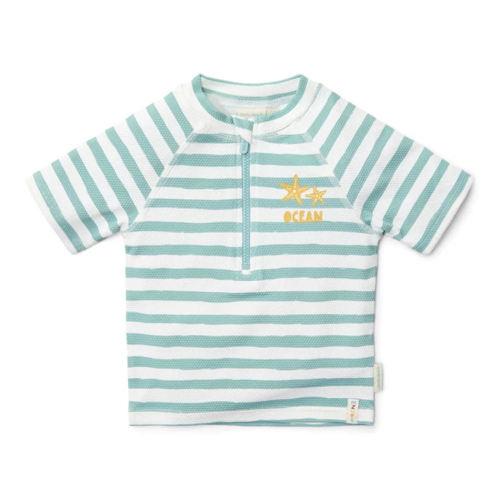 Little Dutch® Rövid ujjú úszó póló - Stripes Surf Blue
