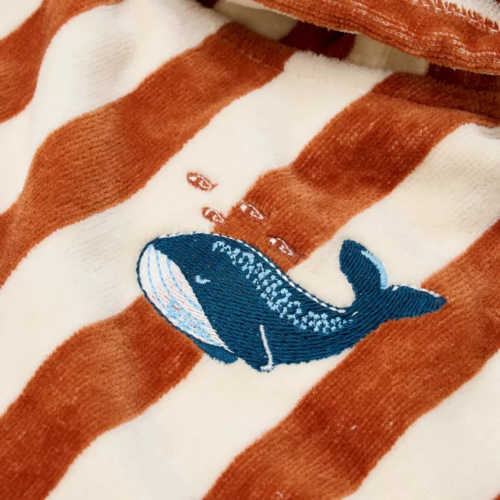 Little Dutch Fürdőponcsó - Ocean World Brown Stripe - One size