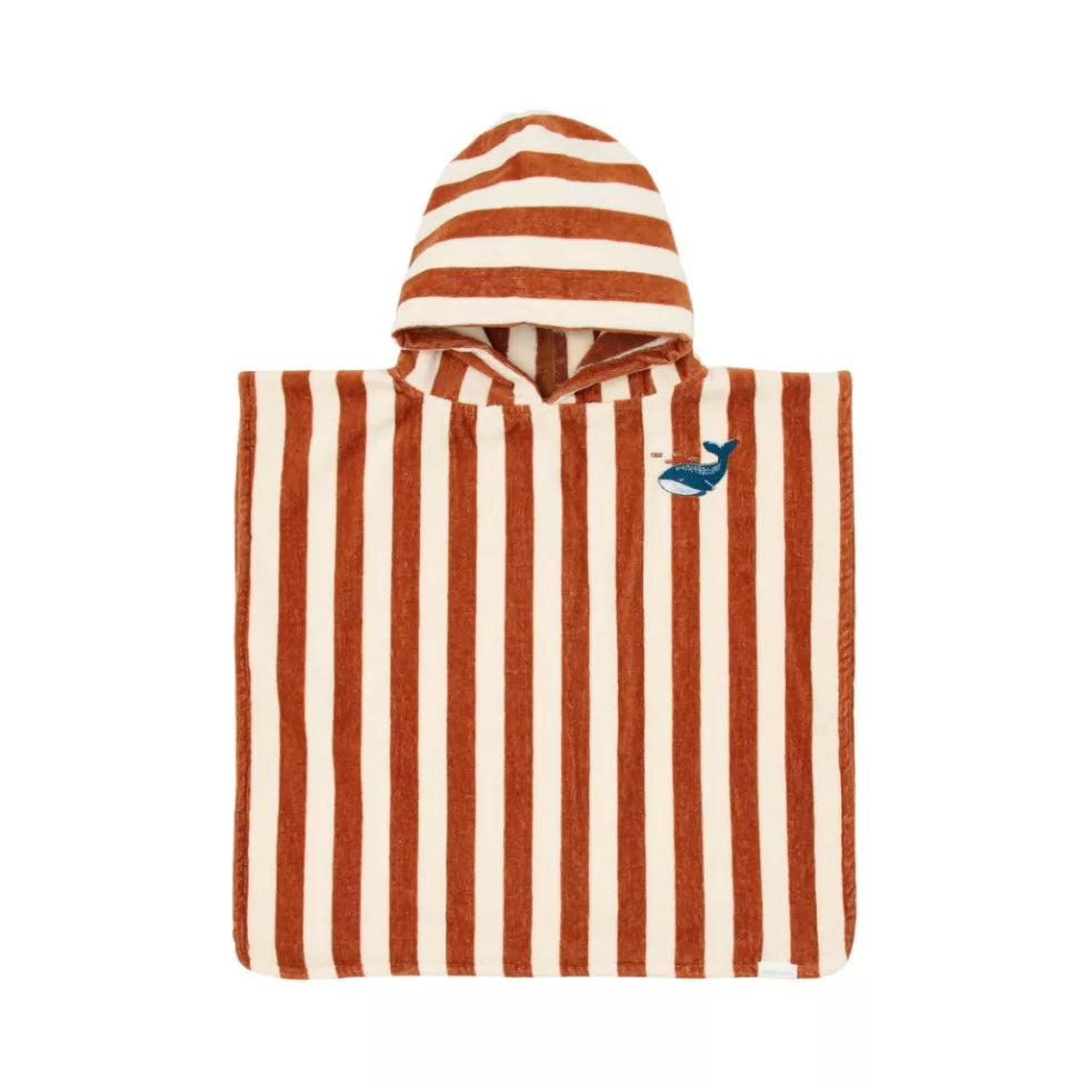 Little Dutch Fürdőponcsó - Ocean World Brown Stripe - One size