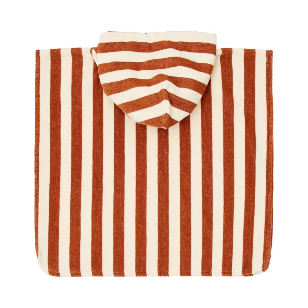 Little Dutch Fürdőponcsó - Ocean World Brown Stripe - One size