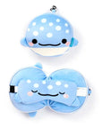 Puckator Travel Pillow with Eye Mask - Aoi Whale Shark - Cute Animals