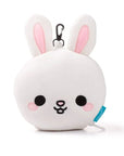 Pucator Travel Pillow with Eye Mask, Plush RELAXEAZZZ - Frances Rabbit - Cute Animals