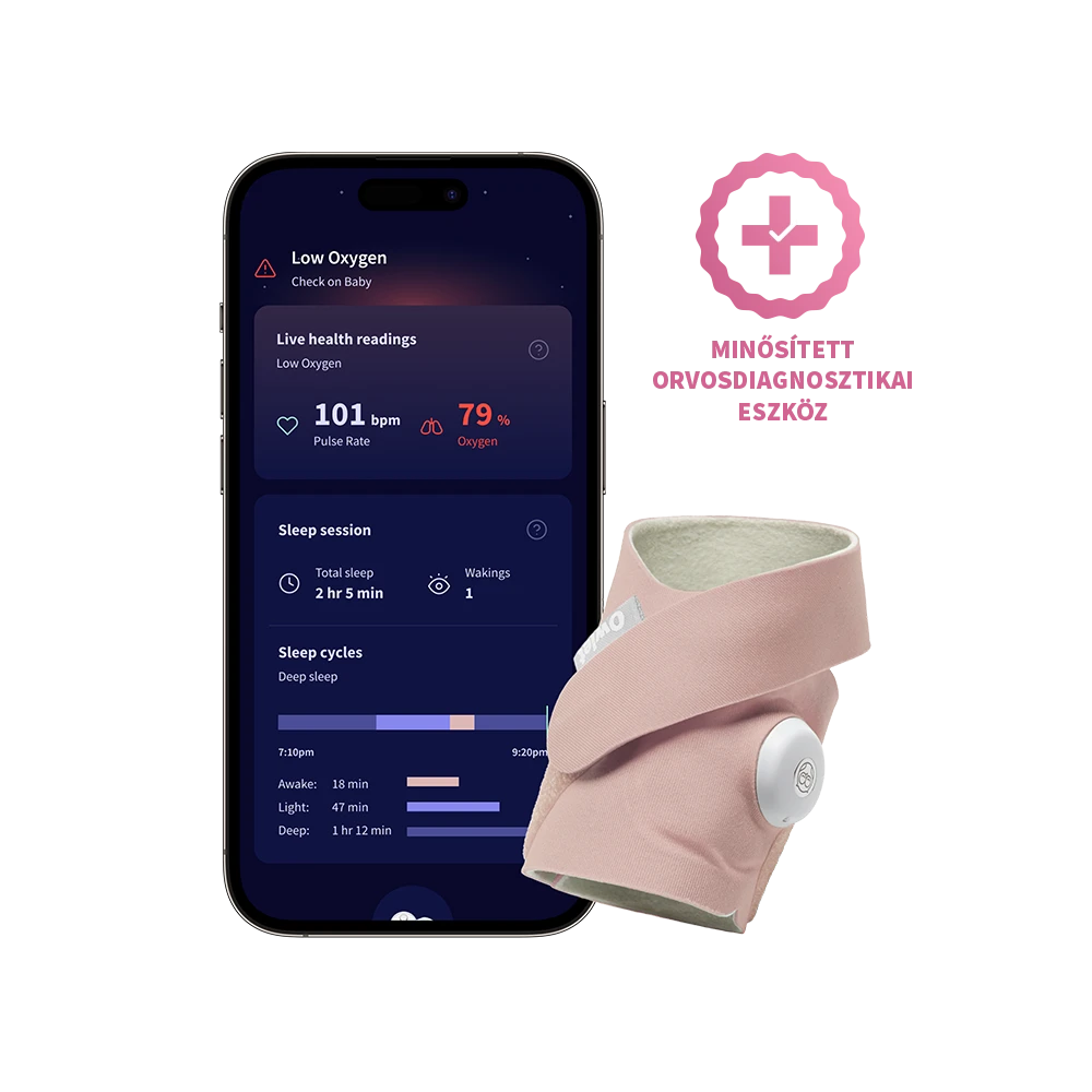 Owlet® Dream Sock – Owlet Okos zokni (matt rózsaszín)