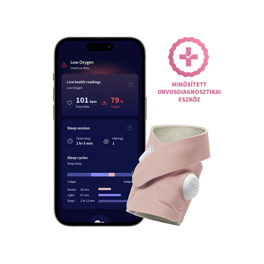 Owlet® Dream Sock – Owlet Okos zokni (matt rózsaszín)