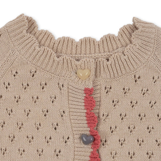 Konges Sløjd® Ellen knit cardigan - Sand collar