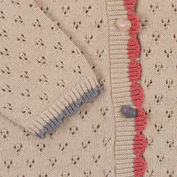 Konges Sløjd® Ellen knit cardigan - Sand collar