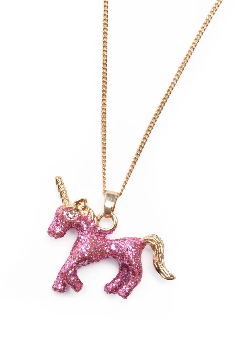 Great Pretenders Nyaklánc és gyűrű szett - Glitter Pink Unicorn