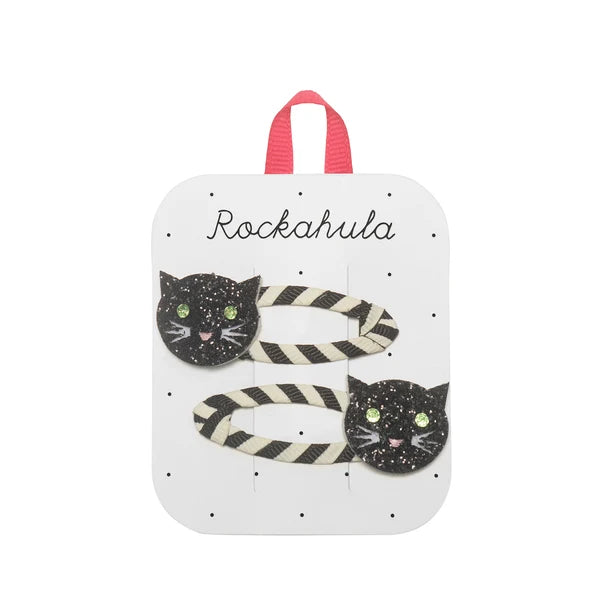 Rockahula Stripy Cat fekete macskás hajcsatok