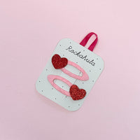 Rockahula® glitteres szív hajcsattok