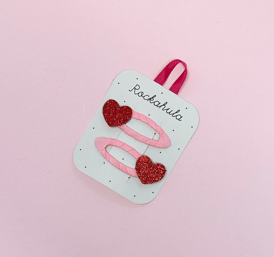 Rockahula® glitteres szív hajcsattok