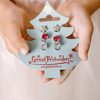 Great Pretenders® Holiday Pleather Tree fülbevaló