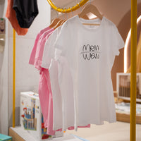 MOMWOW Hímzett női póló, rózsaszín, S