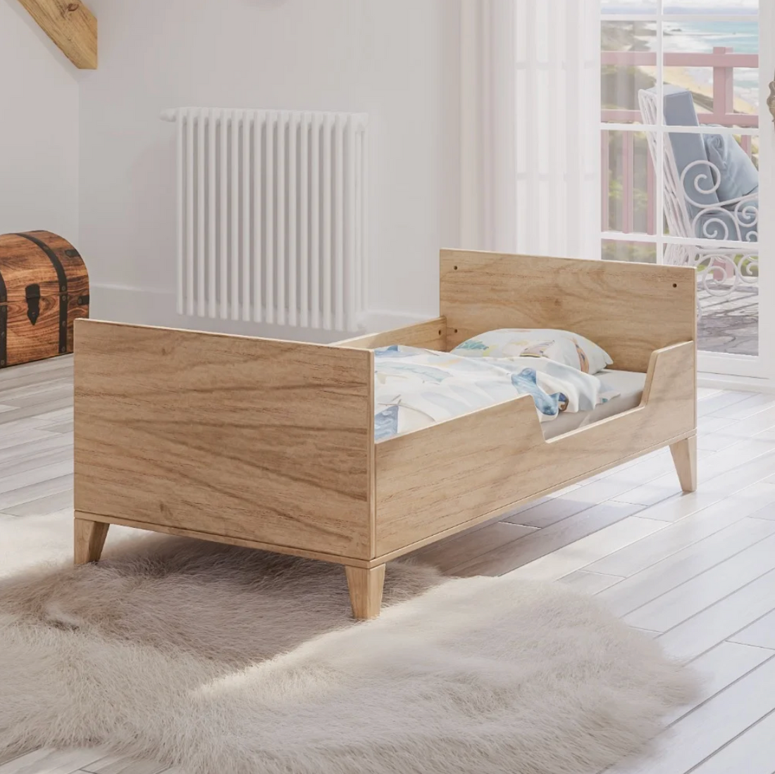 Theo Bebe® Lit Naïa Bois 70x140 cm Naturel kiságy