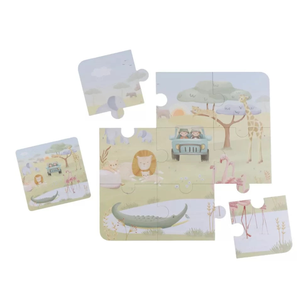 Little Dutch 6 az 1-ben puzzle - Safari Friends