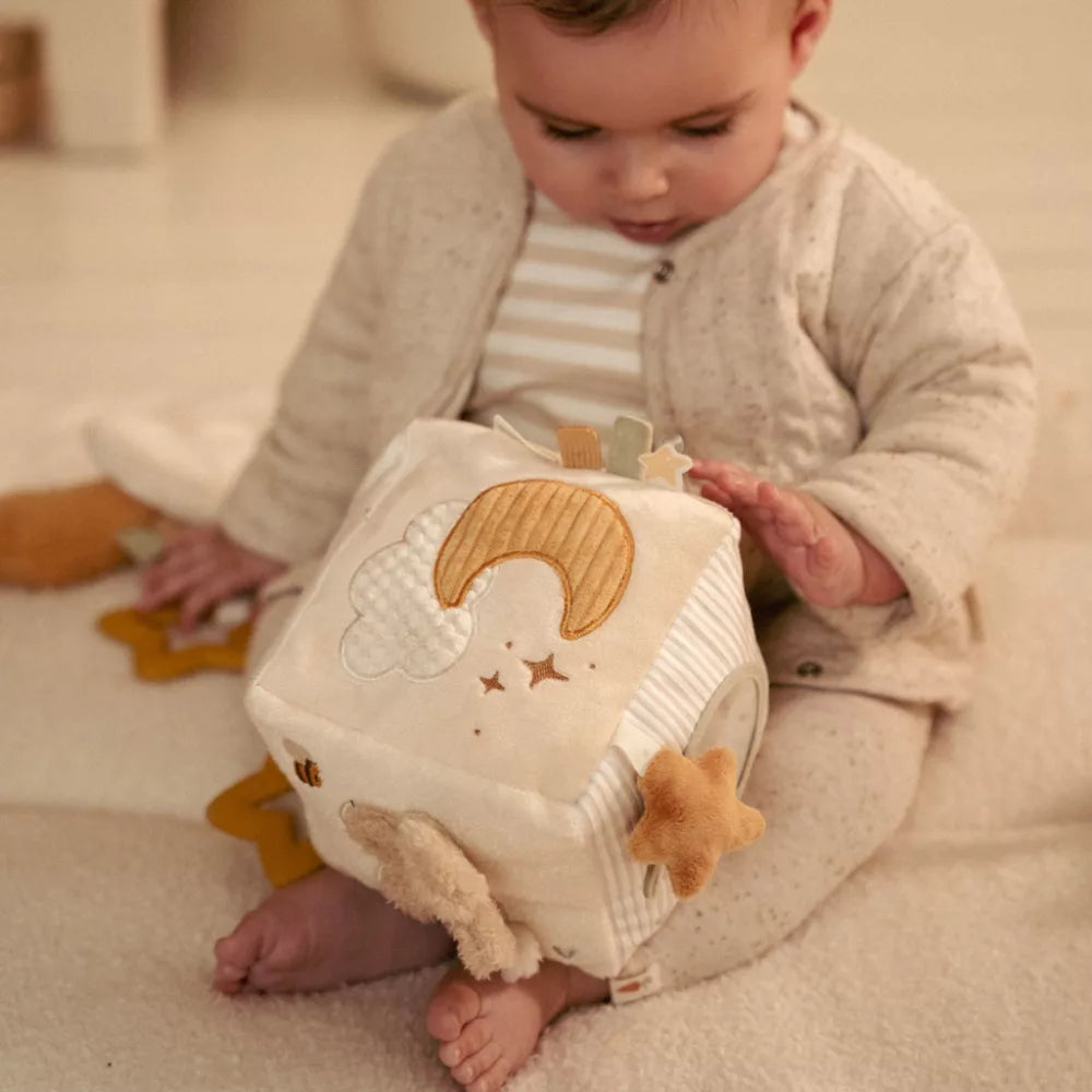 Little Dutch® Készségfejlesztő plüss kocka - Newborn Naturals
