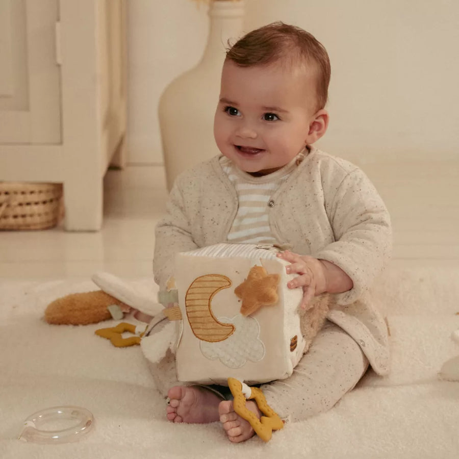 Little Dutch® Készségfejlesztő plüss kocka - Newborn Naturals