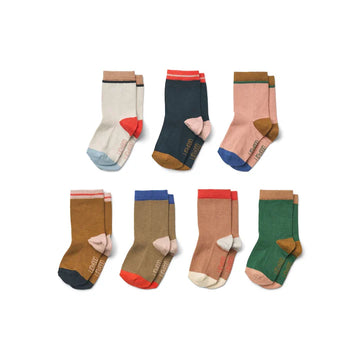 Liewood®Silas Zokni szett 7 pack - Rose multi mix