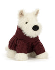 JellyCat Munro Scottie Dog in a winter sweater