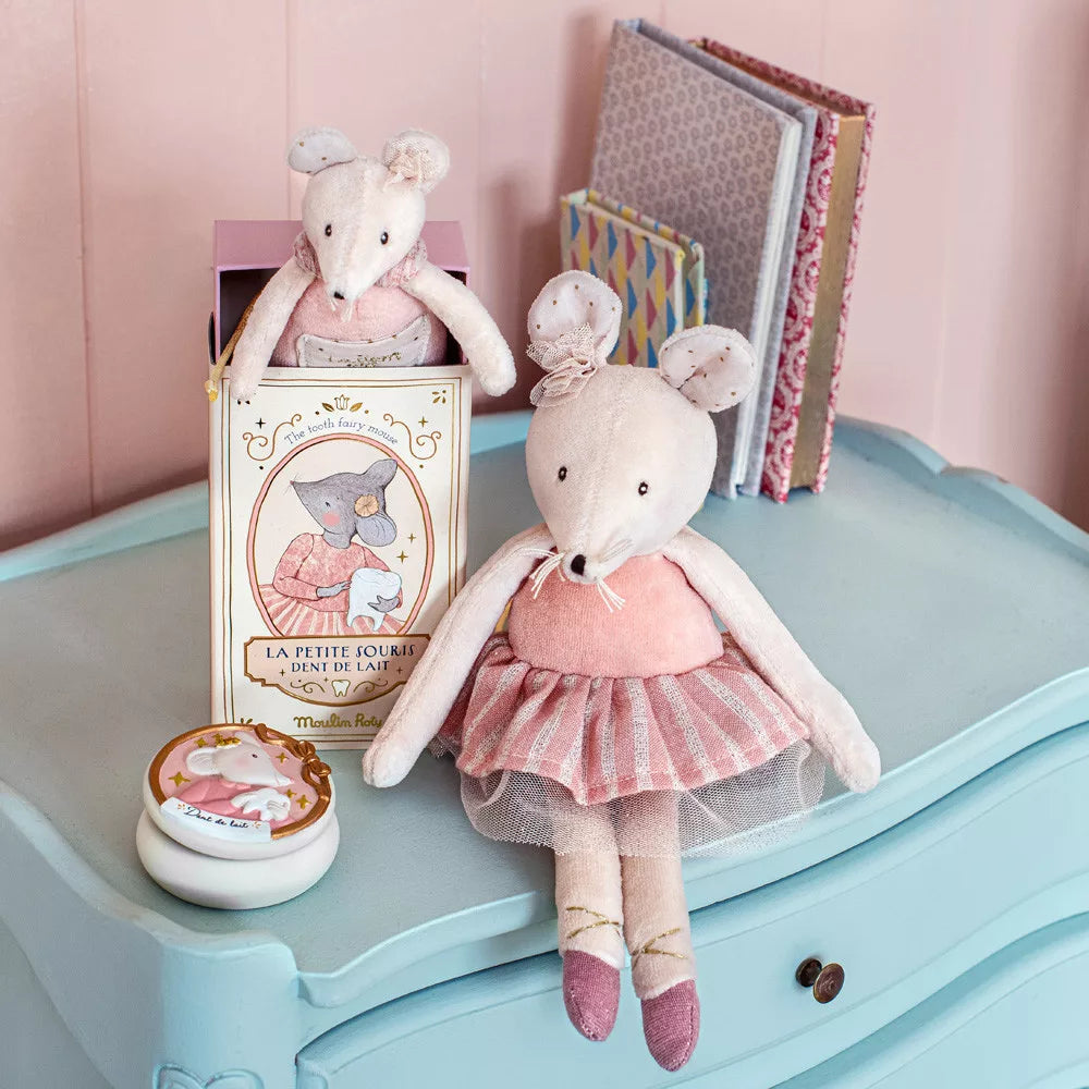 Moulin Roty  Tánciskola - Plüss egérke - rózsaszín