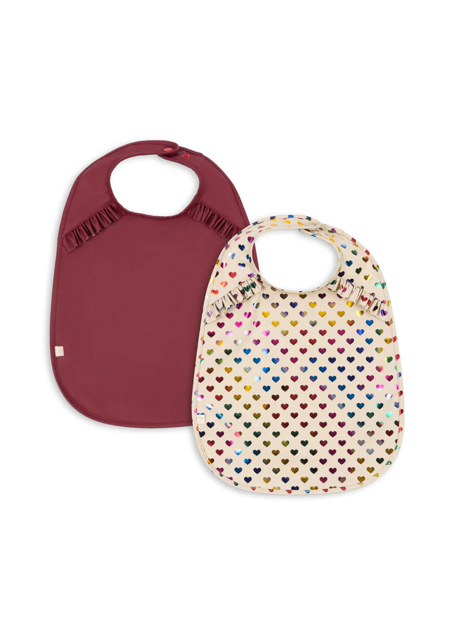 Konges Sløjd® Előke 2db -coeur glitter/sangria