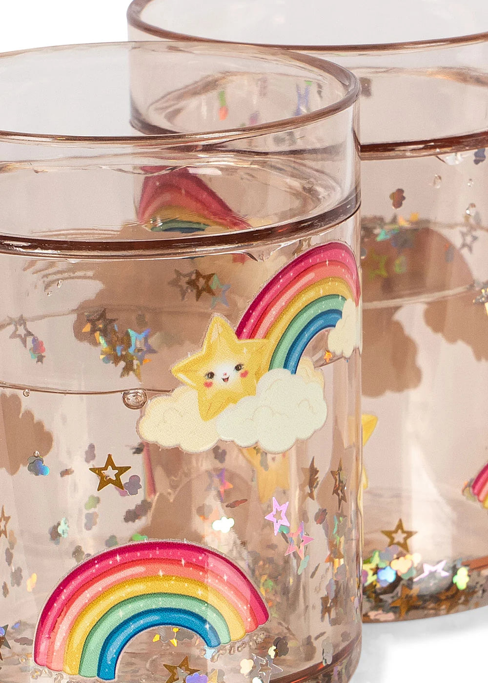 Konges Sløjd 2 db-os csillámos pohár szett - Rainbow