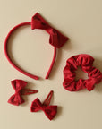 Rockahula Velvet Bow School hajszett - Red