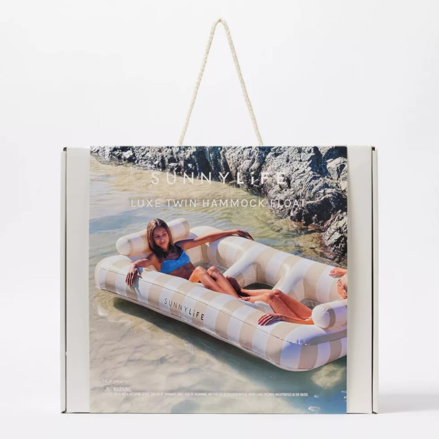 Sunnylife® Kétszemélyes felfújható függőágy - Float Casa Sand Stripe