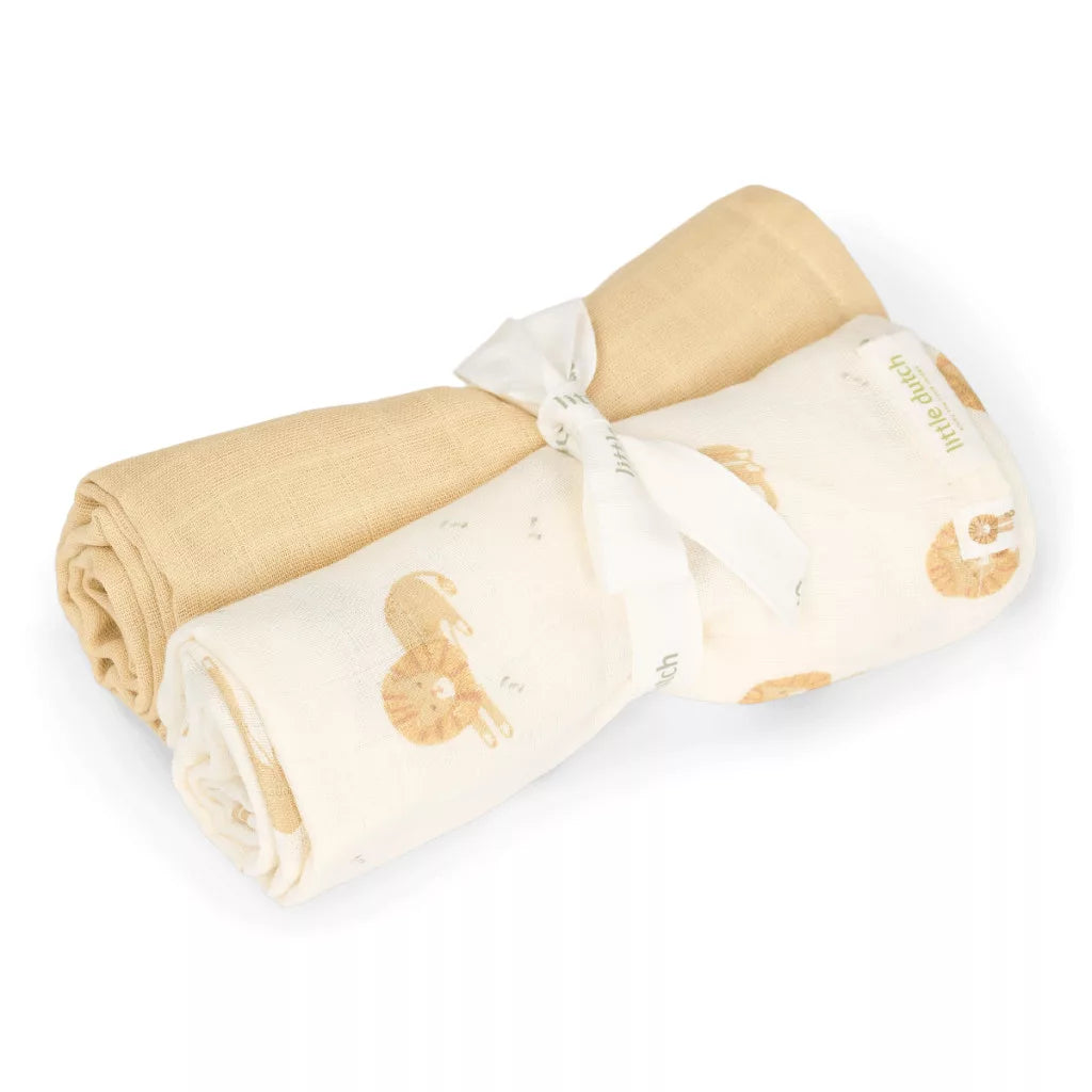 Little Dutch Muszlin textilpelenka 70x70 cm 2 db - Safari Leo