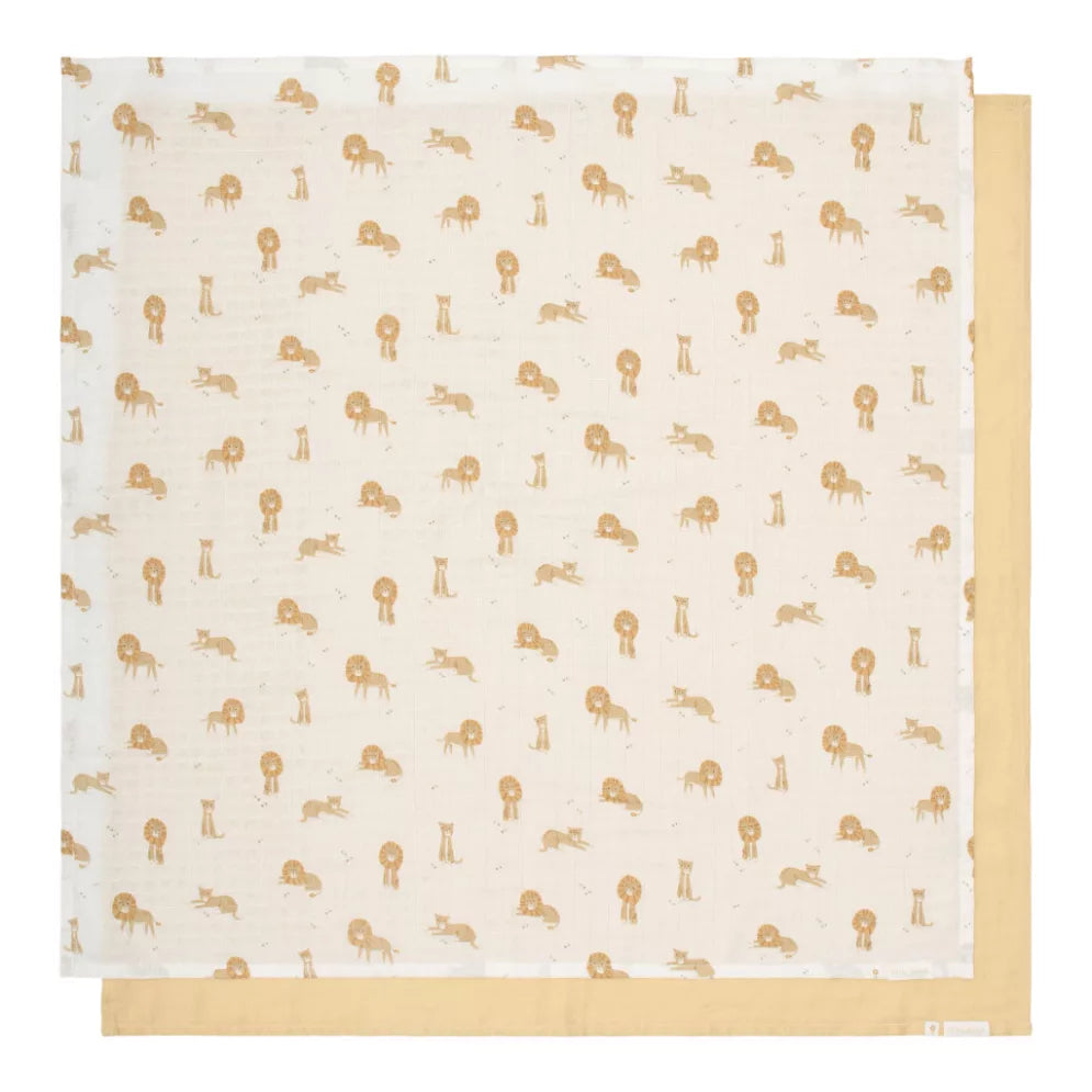 Little Dutch Muszlin textilpelenka 70x70 cm 2 db - Safari Leo