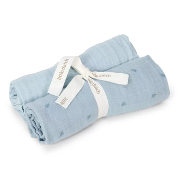 Little Dutch Muszlin Textilpelenka - Pure Denim Blue - 70x70 cm