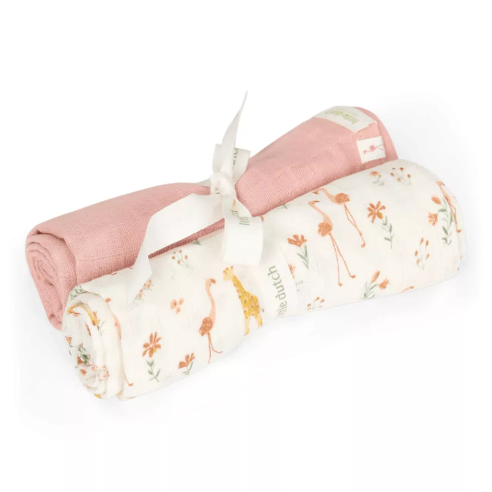 Little Dutch Muszlin textilpelenka 70x70 cm 2 db - Blooming Safari