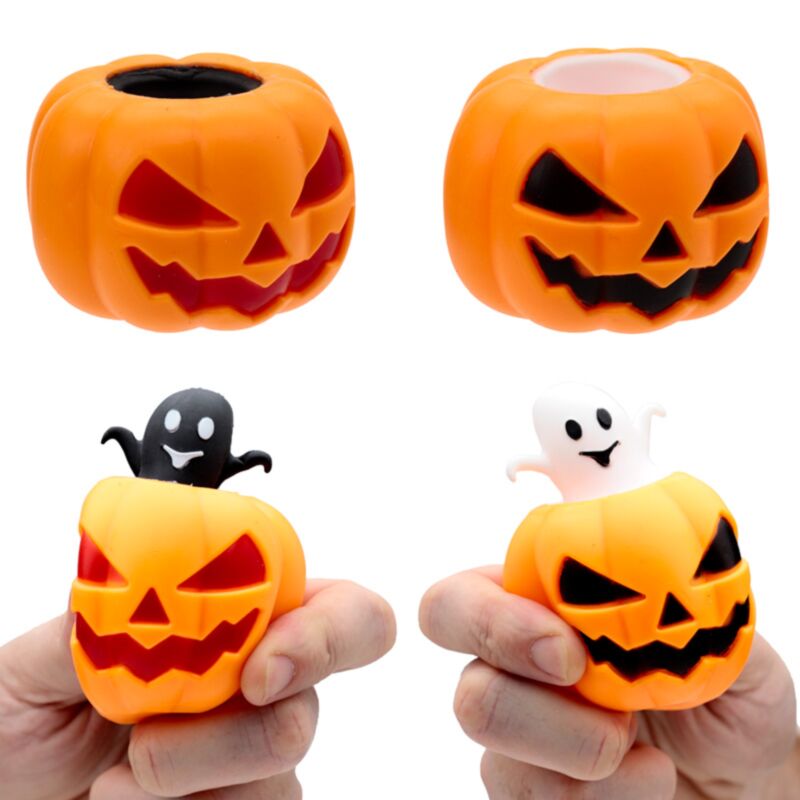 Nyomogatós játék - Halloweeni tökből kiugró szellem