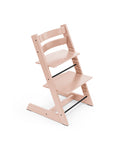 Rózsaszín fa etetőszék babáknak és gyerekeknek, állítható ülő- és lábtámlával