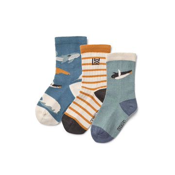 Liewood® Silas zokni 3db-os - Arctic Sea / Ocean view
