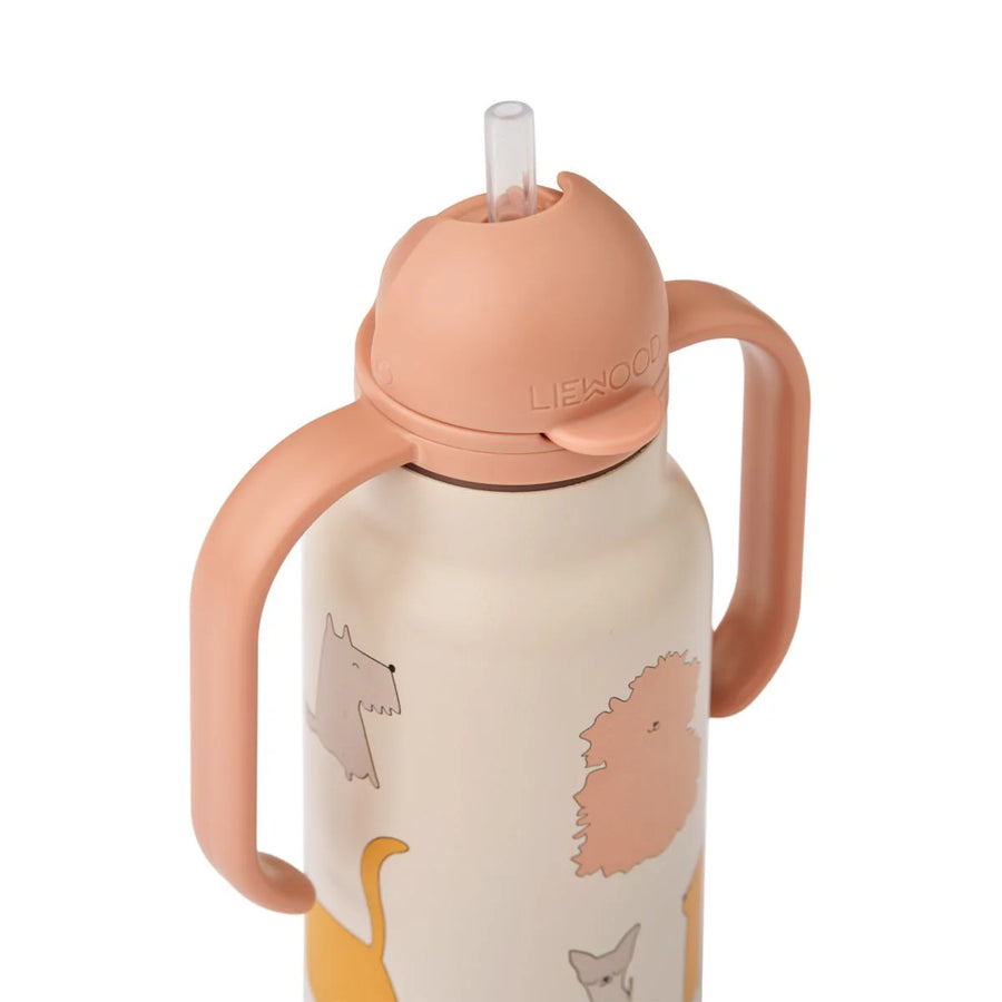 Liewood® Kimmie Kulacs 250 ml - Cats and Dogs / Sandy