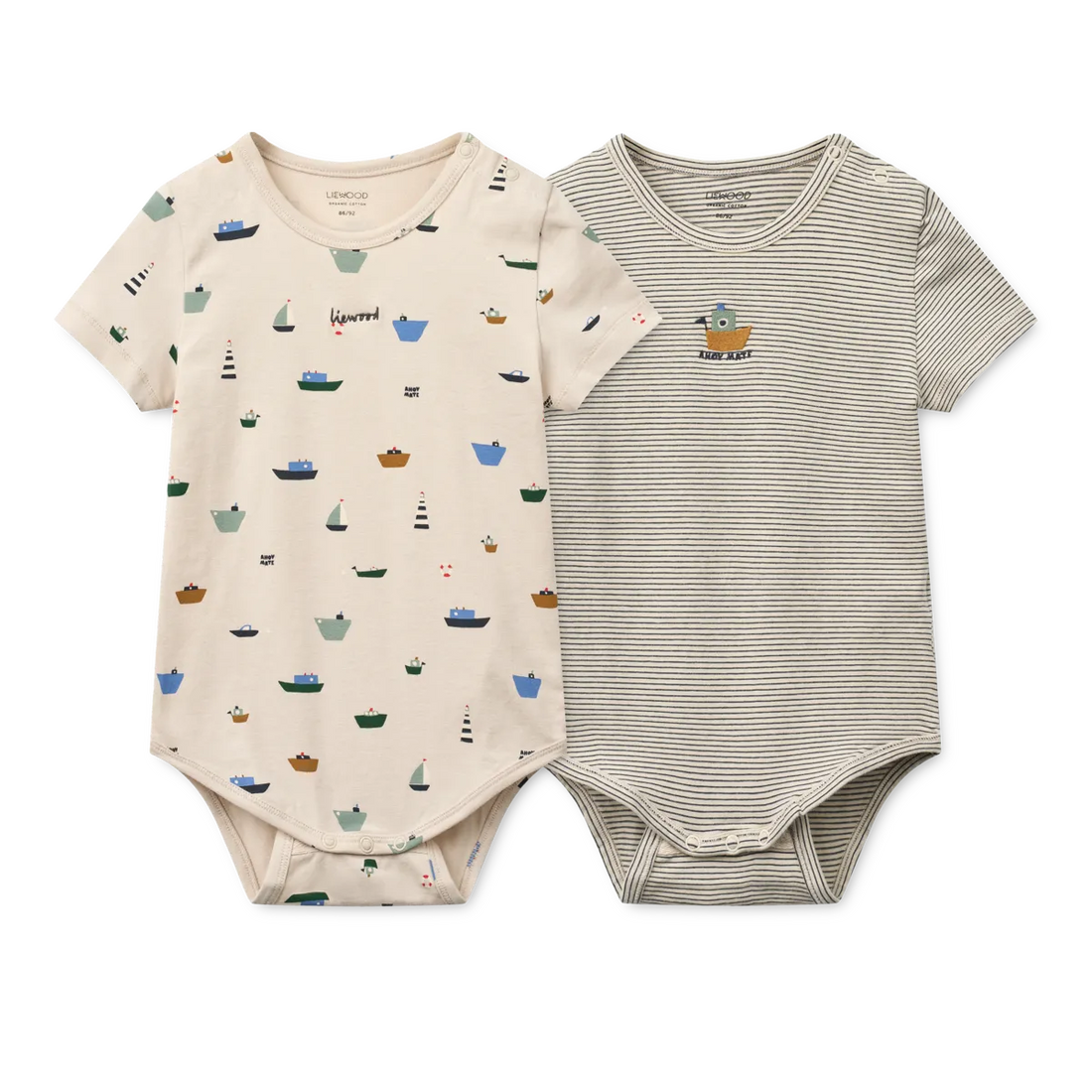 Liewood Yanni Grow rövid ujjú body 2db - Sailing / Classic navy stripe / mix