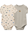 Liewood Yanni Grow short-sleeve bodysuit 2pcs - Sailing / Classic navy stripe / mix