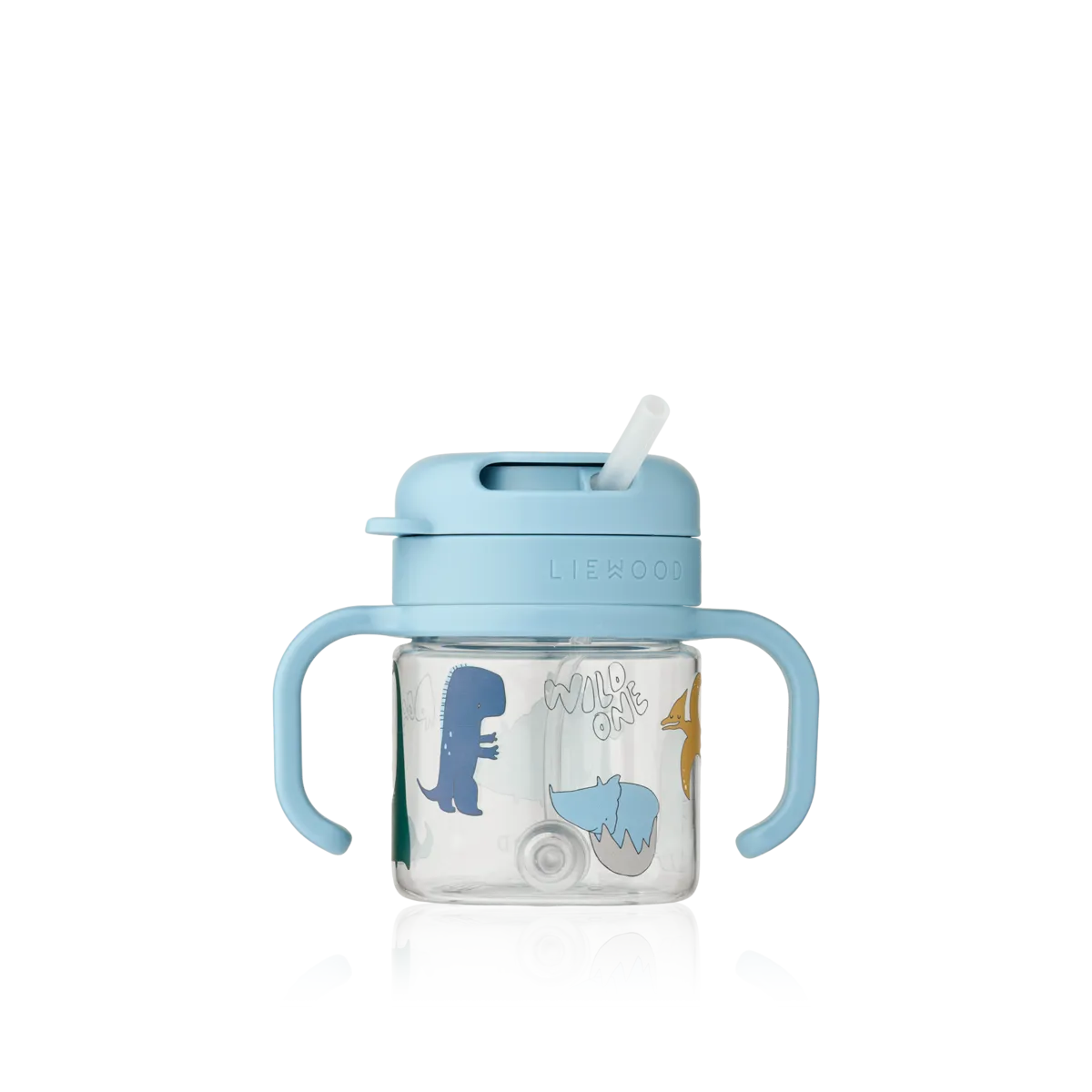 Liewood Kai Tritan szívószálas pohár 280 ml - Dino roar / Sandy