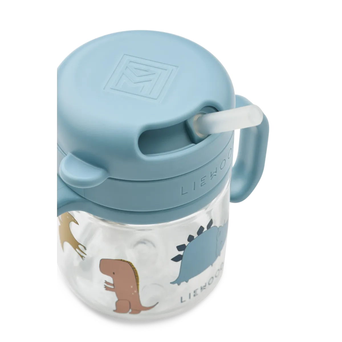 Liewood Kai Tritan szívószálas pohár 280 ml - Dino roar / Sandy
