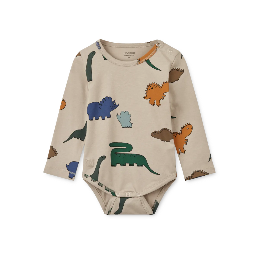 Liewood® Yanni Baby hosszú ujjú body 2 pack - Dinosaurs Mist / Forest green