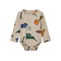 Liewood® Yanni Baby hosszú ujjú body 2 pack - Dinosaurs Mist / Forest green