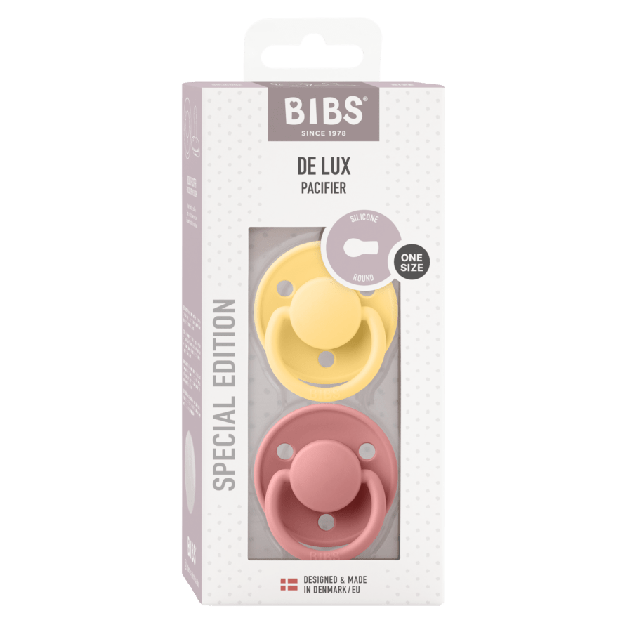 Bibs® Cumi De Lux 2 - es szett (Krémsárga/Tearózsa), one size - OduStore - Textíliák, cumi, rágóka - Bibs