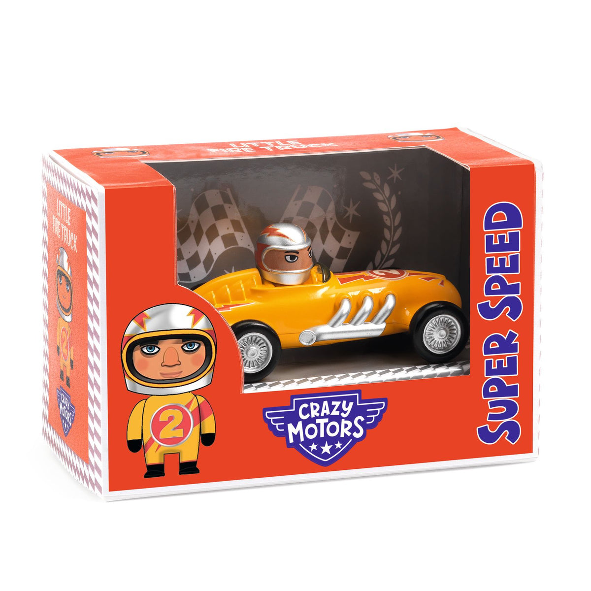 Djeco CRAZY MOTORS játékautó - Sárga fény - Yellow Super Spêed