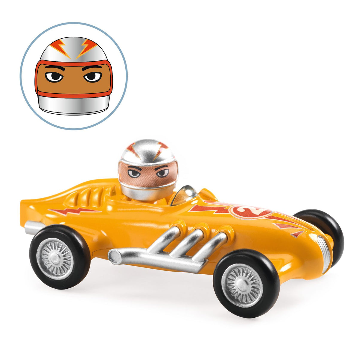 Djeco CRAZY MOTORS játékautó - Sárga fény - Yellow Super Spêed