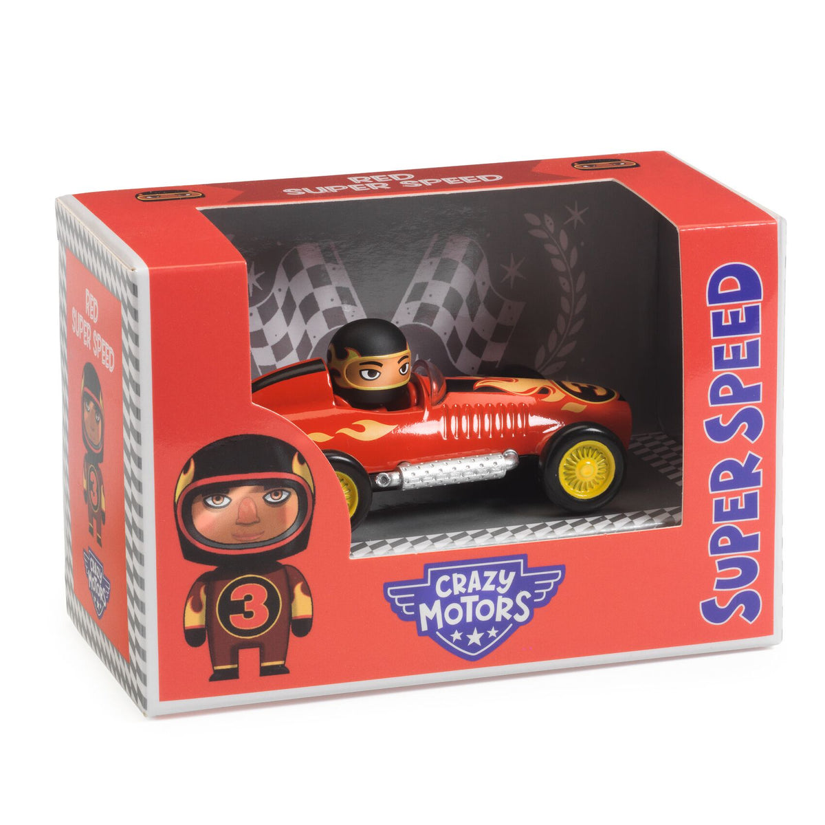 Djeco CRAZY MOTORS játékautó - Vörös láng - Red Super Speed